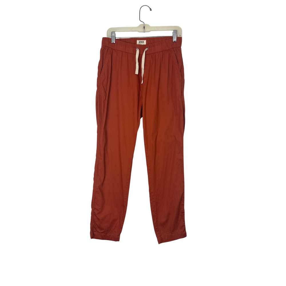 Pact Women's Daily Twill Pant Size M Gorpcore Dark Orange Organic Cotton Pockets